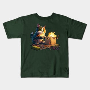 A cat the pyromaniac Kids T-Shirt